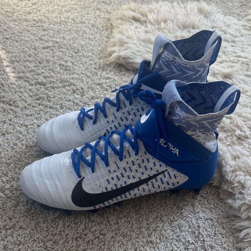 Nike Alpha Blue and White Cleats